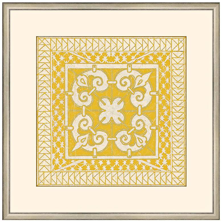 Image 1 Small Yellow Tile IV Framed 15 inch Square Wall Art