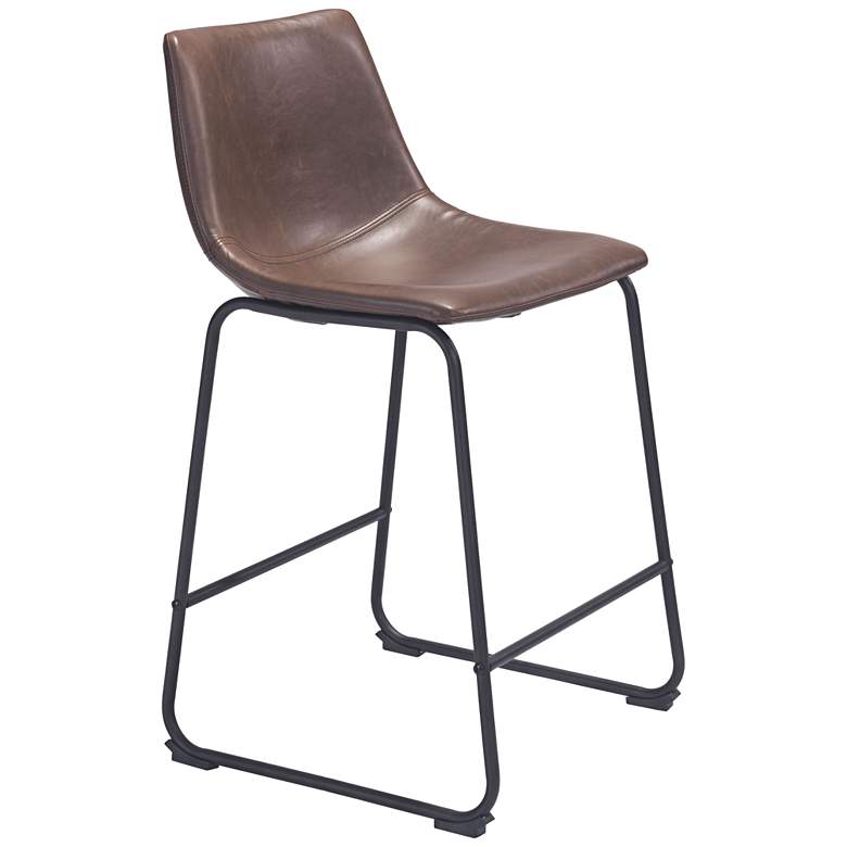 Image 1 Smart 24 1/4" Vintage Espresso Faux Leather Counter Chair