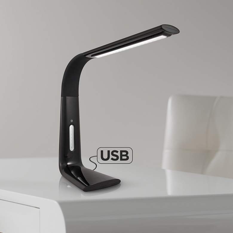 Image 1 Smart Dimmer&#8482; Technology Black USB LED Desk Lamp by Zadro