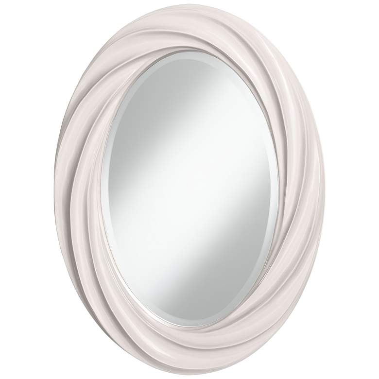 Image 1 Smart White 30 inch High Oval Twist Wall Mirror
