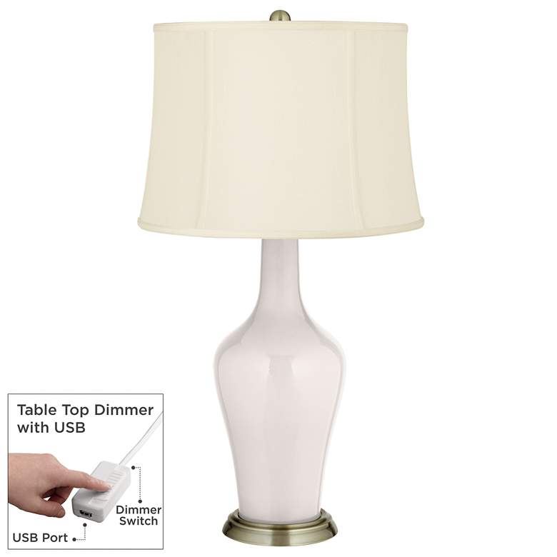 Image 1 Smart White Anya Table Lamp with Dimmer