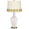 Smart White Anya Table Lamp with Flower Applique Trim