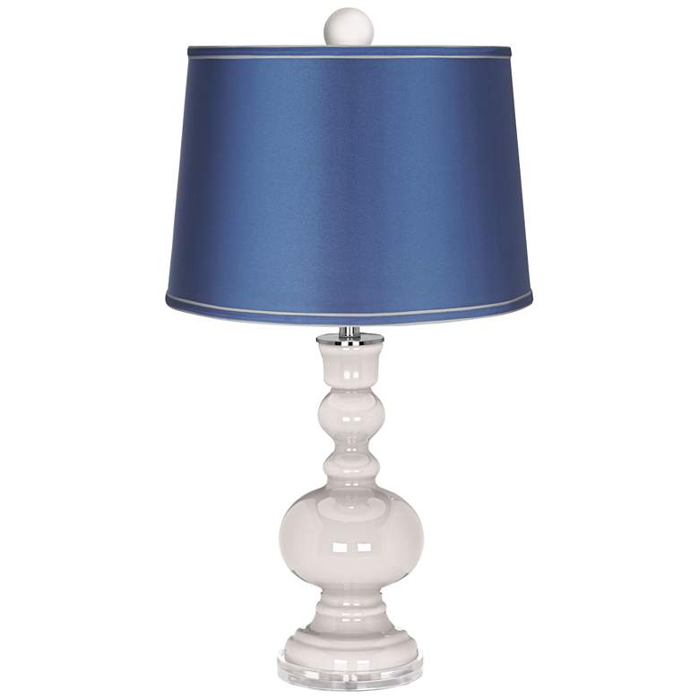 Image 1 Smart White Apothecary Lamp-Finial and Satin Blue Shade