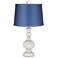 Smart White Apothecary Lamp-Finial and Satin Blue Shade