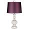 Smart White Apothecary Lamp-Finial and Satin Eggplant Shade