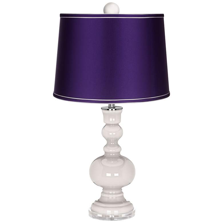 Image 1 Smart White Apothecary Lamp-Finial and Satin Purple Shade