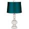 Smart White Apothecary Lamp-Finial and Satin Teal Shade