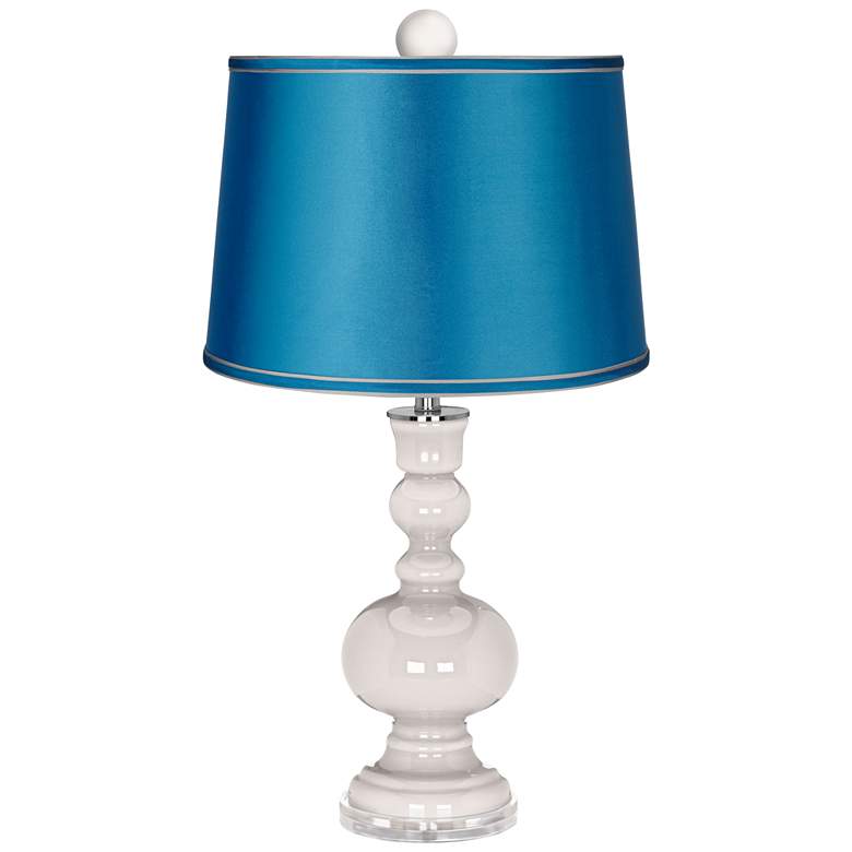 Image 1 Smart White Apothecary Lamp-Finial and Turquoise Shade