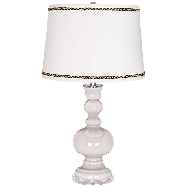 Image 1 Smart White Apothecary Table Lamp with Ric-Rac Trim