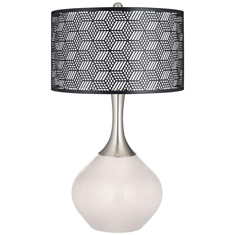 Image 1 Smart White Black Metal Shade Spencer Table Lamp