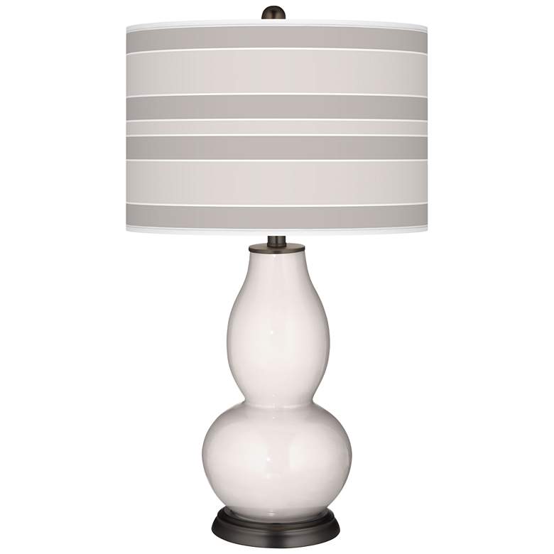 Image 1 Smart White Bold Stripe Double Gourd Table Lamp