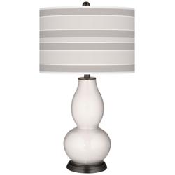 Smart White Bold Stripe Double Gourd Table Lamp