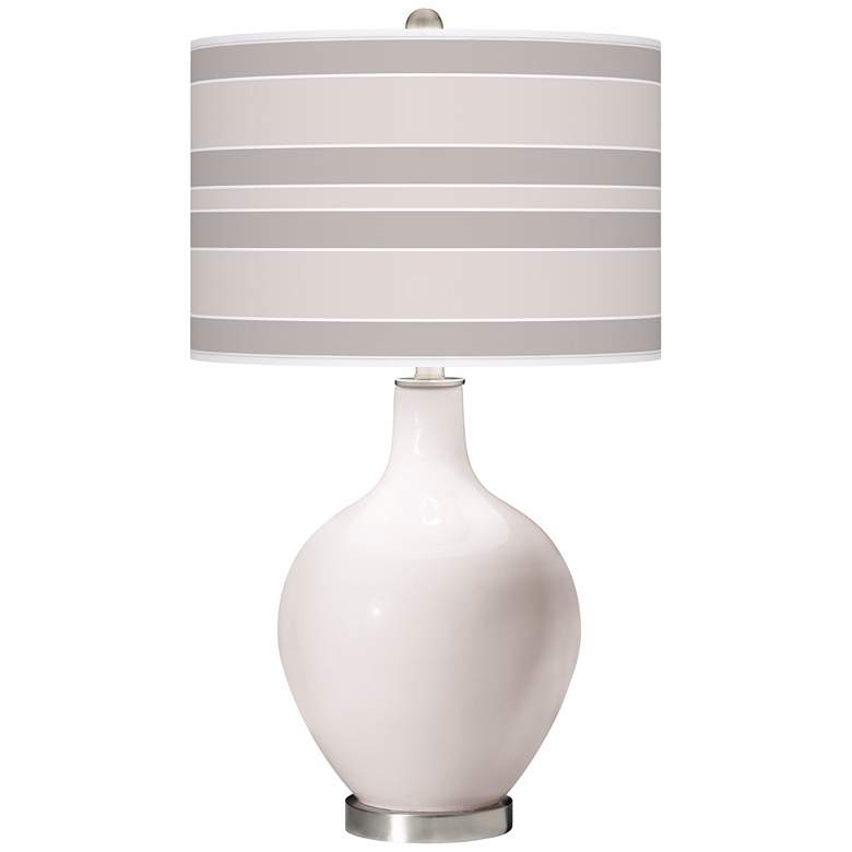 Image 1 Smart White Bold Stripe Ovo Table Lamp