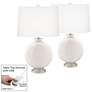 Smart White Carrie Table Lamp Set of 2 with Dimmers