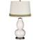 Smart White Double Gourd Table Lamp with Scallop Lace Trim