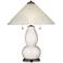 Smart White Fulton Table Lamp with Fluted Glass Shade