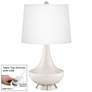 Smart White Gillan Glass Table Lamp with Dimmer