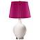 Smart White Hot Pink Pleat Ovo Table Lamp