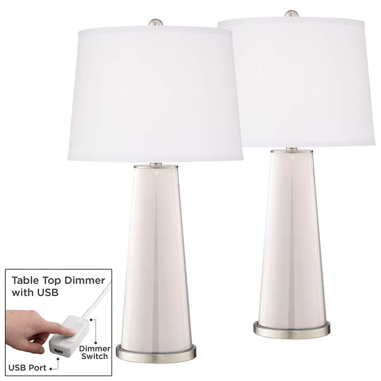 Image 1 Smart White Leo Table Lamp Set of 2 with Dimmers