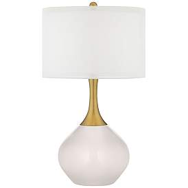 Image1 of Smart White Nickki Brass Modern Table Lamp