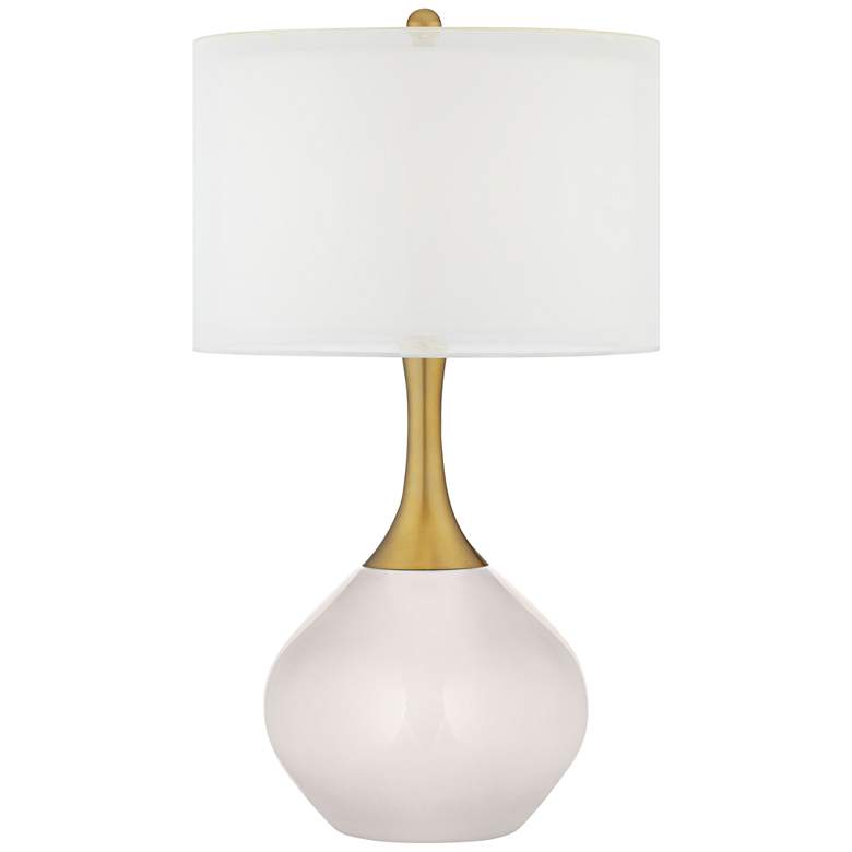 Image 1 Smart White Nickki Brass Modern Table Lamp