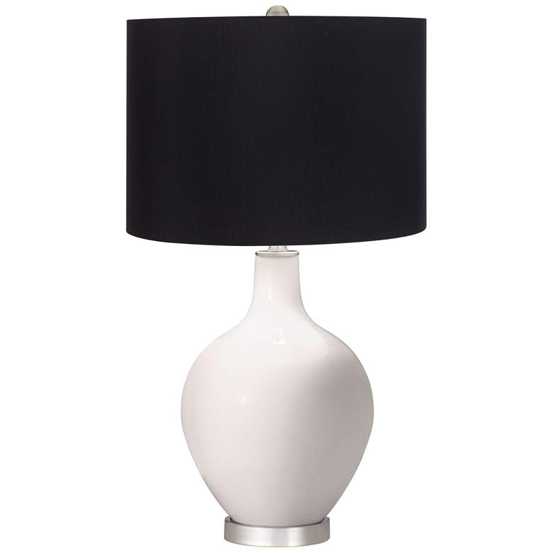 Image 1 Smart White Ovo Table Lamp with Black Shade