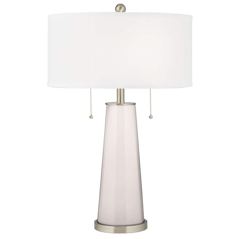 Image 2 Smart White Peggy Glass Table Lamp With Dimmer