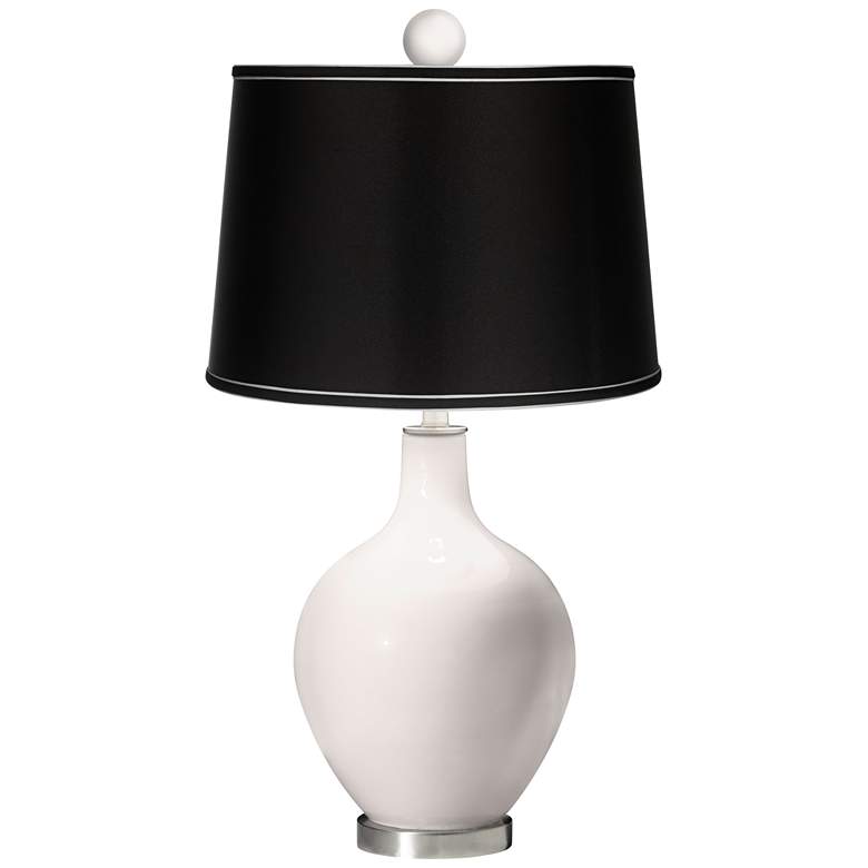 Image 1 Smart White - Satin Black Ovo Table Lamp with Color Finial
