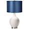 Smart White - Satin Blue Zig Zag Shade Ovo Table Lamp