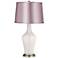 Smart White Satin Lavender Shade Anya Table Lamp