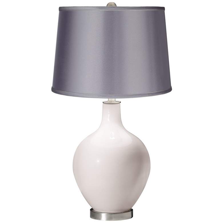 Image 1 Smart White - Satin Light Gray Shade Ovo Table Lamp