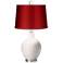 Smart White - Satin Red Ovo Table Lamp with Color Finial