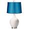 Smart White - Satin Turquoise Ovo Lamp with Color Finial