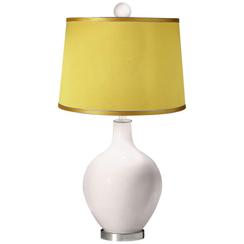 Image 1 Smart White - Satin Yellow Ovo Table Lamp with Color Finial