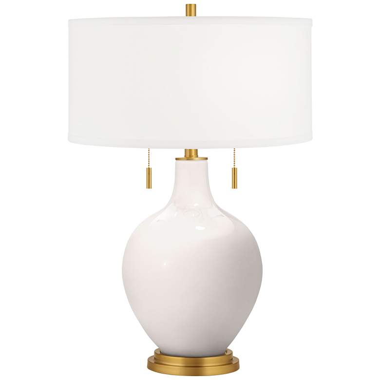 Image 2 Smart White Toby Brass Accents Table Lamp with Dimmer