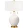 Smart White Toby Brass Accents Table Lamp with Dimmer