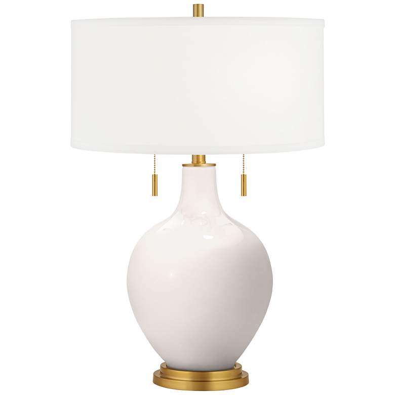 Image 1 Smart White Toby Brass Accents Table Lamp