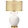 Smart White Toby Brass Metal Shade Table Lamp