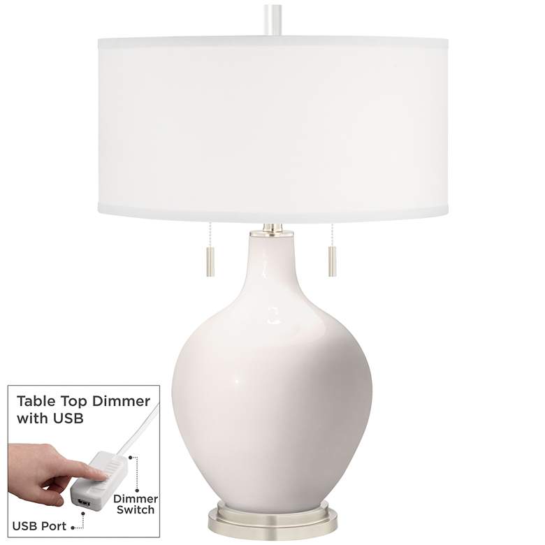 Image 1 Smart White Toby Table Lamp with Dimmer