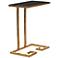 Smethport Black Glass Gold Leaf Accent Table