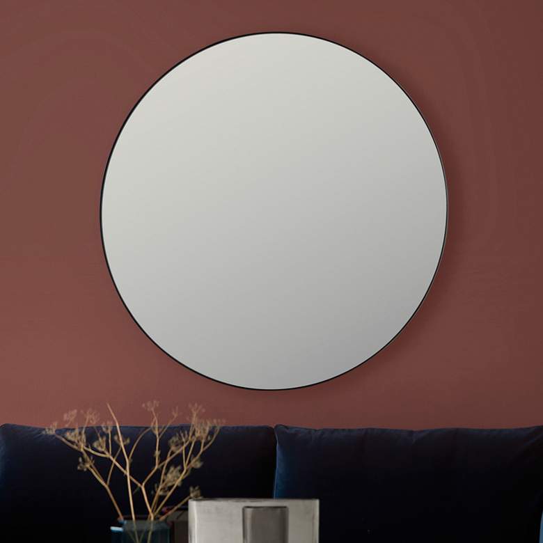 Image 1 Smiley Back and Smoky 30" Round Wall Mirror