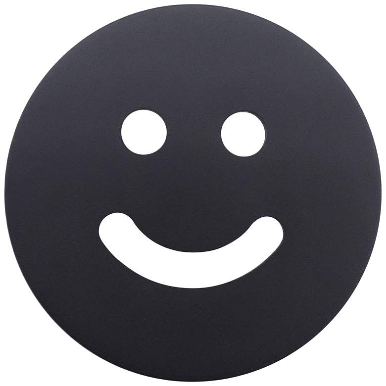Image 1 Smiley Matte Black Metal 1 1/2" Wide Cabinet Knob