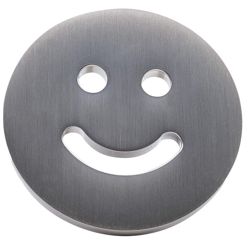 Image 1 Smiley Satin Nickel Metal 1 1/2" Wide Cabinet Knob