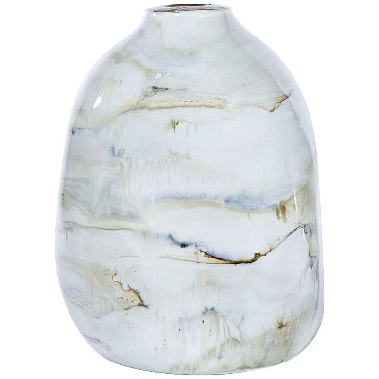Image 1 Smoke 13 inch High Hand-Blown Glass Urn Vase