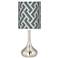 Smoke Brick Weave Giclee Droplet Table Lamp