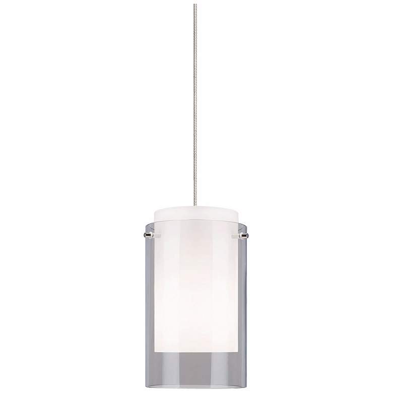 Image 1 Smoke Echo Satin Nickel Visual Comfort and Co. Mini Pendant