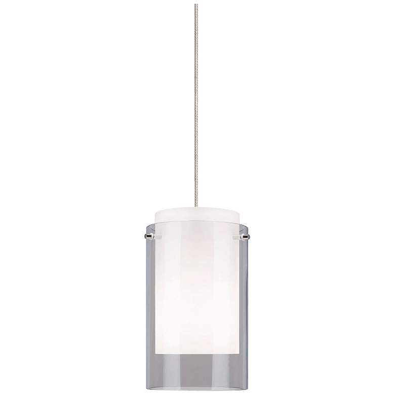 Image 1 Smoke Echo Satin Nickel Visual Comfort and Co. Mini Pendant