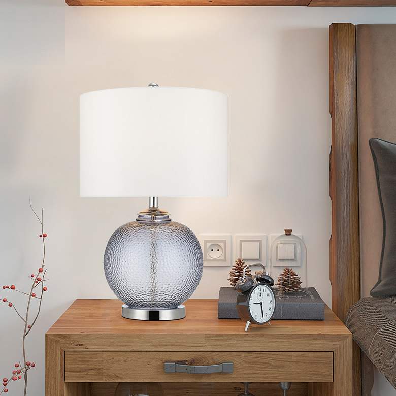 Image 1 Smoke Gray LED Gourd Accent Table Lamp
