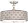 Smoke Lattice Giclee 16" Wide Semi-Flush Ceiling Light