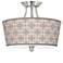 Smoke Lattice Tapered Drum Giclee Ceiling Light